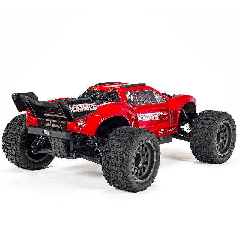 ARA4105V4T1 1/10 VORTEKS 4X2 BOOST MEGA 550 Brushed Stadium Truck RTR, Red
