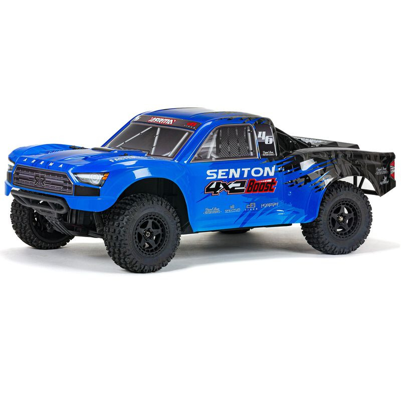ARA4103V4T2 1/10 SENTON 4X2 BOOST MEGA 550 Brushed Short Course Truck RTR, Blue
