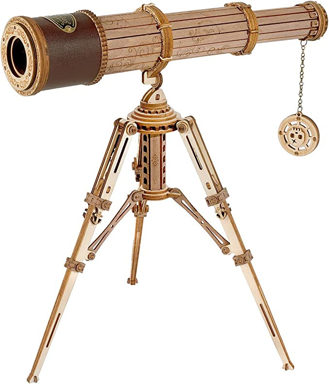 Rowood Telescope 3D Puzzles for Adults, DIY Wooden Model Building Kit 