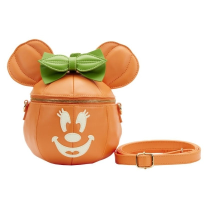 Loungefly! Minnie Mouse Glow in the Dark Pumpkin Crossbody BagWDBK2612