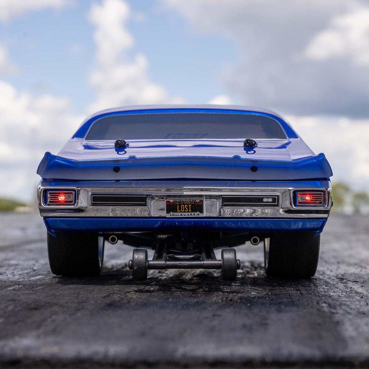  LOS01023T1 1/16 1970 Chevelle 2WD Mini No Prep Drag Car RTR, Blue