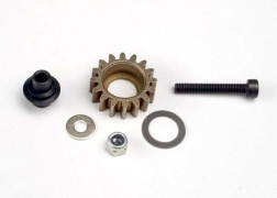 tra4996  Idler gear, steel (16T)/Shaft/3x6mm & 3x8mm flat metal washer/8x12x0.5mm PTFE washer/3MM nylon locknut/ 3x20mm cap hex