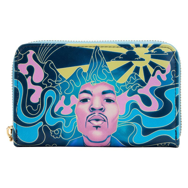  Jimi Hendrix Psychedelic Landscape Glow-in-the-Dark Zip-Around Wallet jhwa0001