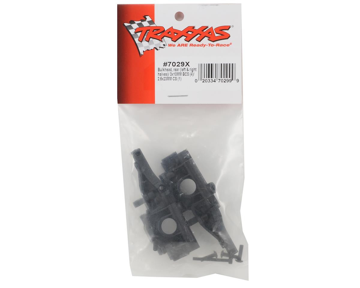 tra7029X Bulkhead, rear (left & right halves)/ 3x10mm BCS (4)/ 2.5x23mm CS (1)