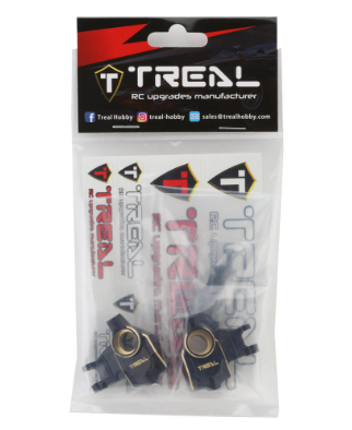 TREAL UTB18 Capra Brass Front Steering Knuckles Inner Portal Covers Set (2P) 35.8g/pc Heavy Weight Upgrades-Black X003KJY4XN BLACK