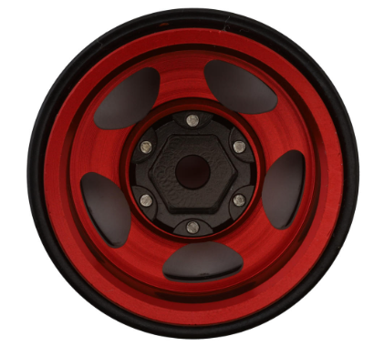 Treal 1.0 Beadlock Wheels(4P-Set) for Axial SCX24 Aluminum CNC Machined 11.6g-B Type X002R9POPJ RED/BLACK