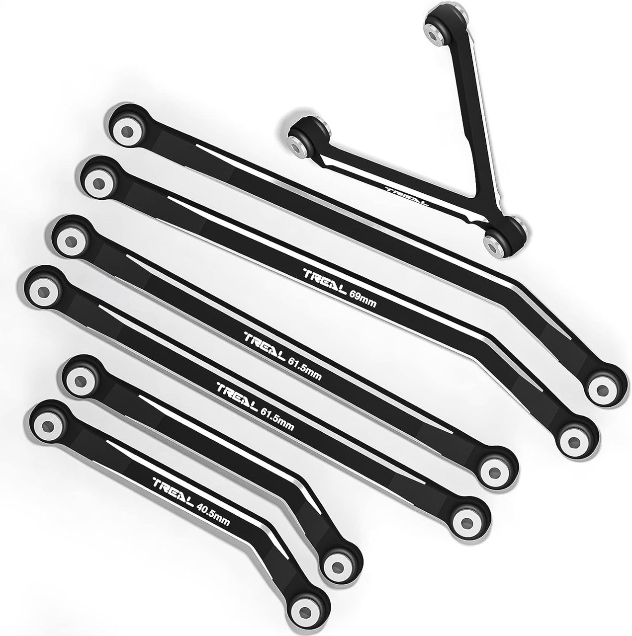 TREAL SCX24 High Clearance Links Set(7P) for SCX24 Gladiator Alu 7075 Chassis Links for Axial SCX24 1/24 RC Crawler Car AXI00005T X003727EM1