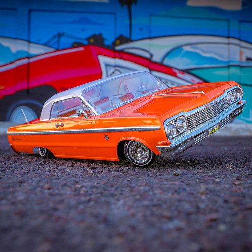 Redcat SixtyFour RC Car - 1:10 1964 Chevrolet Impala Hopping Lowrider  Orange & White - Classic 64 Edition