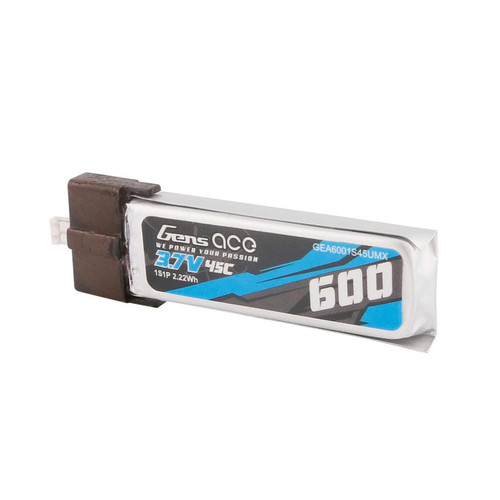 GEA6001S45UMX  3.7V 600mAh 1S 45C LiPo Battery: JST-PHR