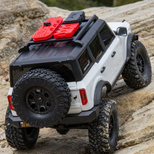 AXI00006V2T4 1/24 SCX24 Ford Bronco 4X4 RTR Brushed Rock Crawler (Battery & Charger Included), White