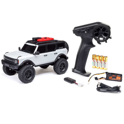 AXI00006V2T4 1/24 SCX24 Ford Bronco 4X4 RTR Brushed Rock Crawler (Battery & Charger Included), White
