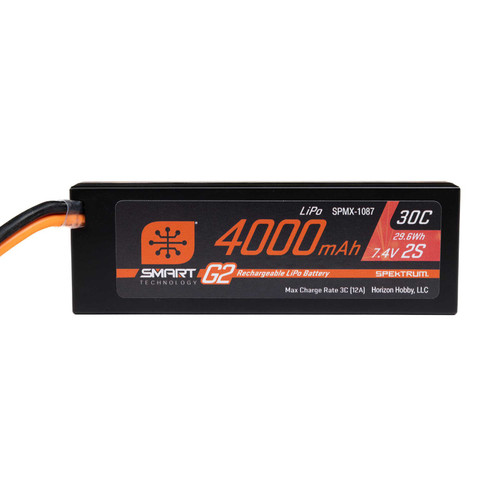 SPMX-1087 7.4V 4000mAh 2S 30C Smart G2 Hardcase LiPo Battery: IC5