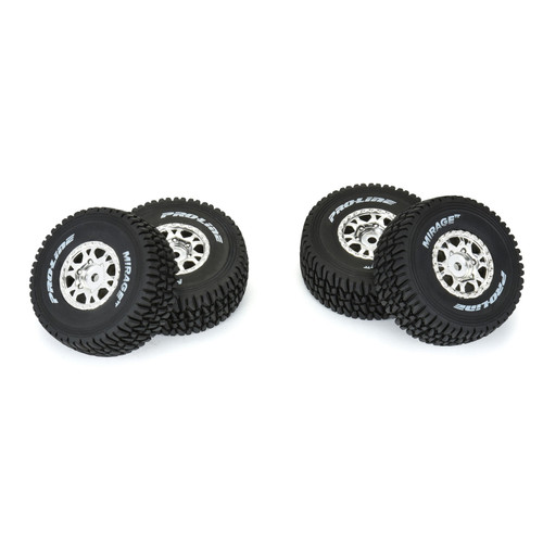 Pro-Line Mirage TT F/R Tires Mounted 12mm Hex Satin Silver Impulse (4) for Arrma Mojave Grom PRO1025310 Pro-Line Mirage TT F/R Tires Mounted 12mm Hex Satin Silver Impulse (4) for Arrma Mojave Grom PRO1025310