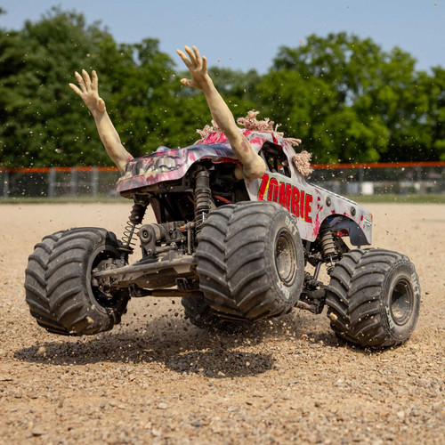 1/18 Mini LMT Zombie 2S 4X4 RTR Brushed Monster Truck (Battery & Charger Included), Red LOS01026T4