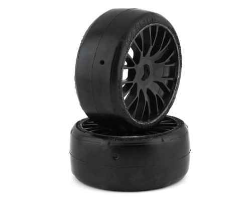 GRP Tires GT - TO4 Slick Belted Pre-Mounted 1/8 Buggy Tires (Black) (2) (XM7) w/FLEX Wheel GRPGTX04-XM7
