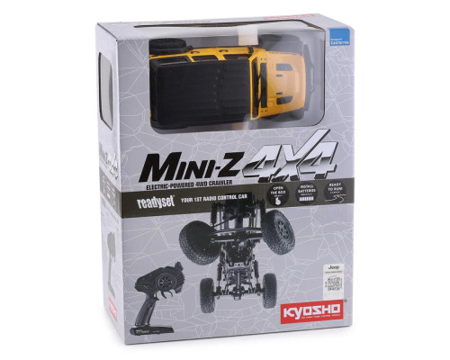 Kyosho MX-01 Mini-Z 4X4 Readyset w/Jeep Wrangler Body (Yellow) & 2.4GHz Radio KYO32521Y