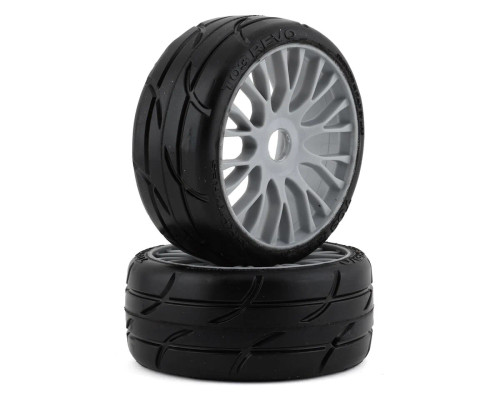 GRP Tires GT - TO3 Revo Belted Pre-Mounted 1/8 Buggy Tires (Silver) (2) (XM5) w/FLEX Wheel GRPGTK03-XM5