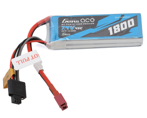 Gens Ace G-Tech Smart 2S LiPo Battery 45C (7.4V/1800mAh) w/Deans Connector  GEA182S45DGT