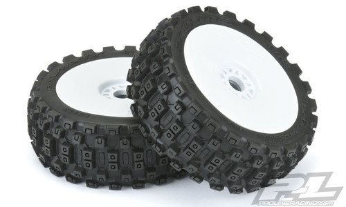 Badlands MX M2 Mounted White Wheels, F/R (2): 1/8 Buggy PRO906731 Badlands MX M2 Mounted White Wheels, F/R (2): 1/8 Buggy PRO906731