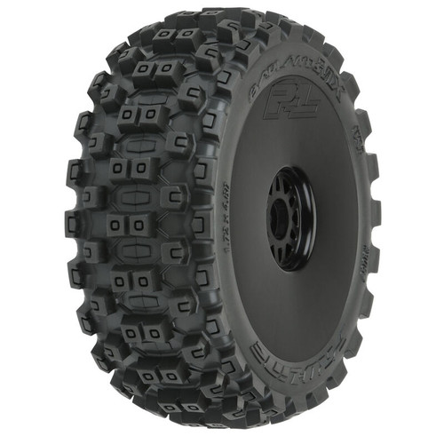Badlands MX M2 Mounted Black Wheels, F/R (2): 1/8 Buggy PRO906741 Badlands MX M2 Mounted Black Wheels, F/R (2): 1/8 Buggy PRO906741