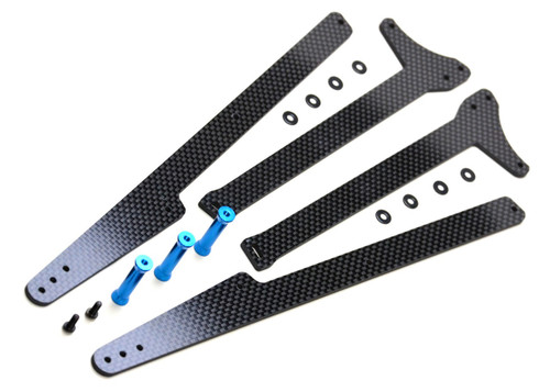 EXO1962 DR10 Adjustable Wheelie Bar Set, 12" Carbon and Alloy