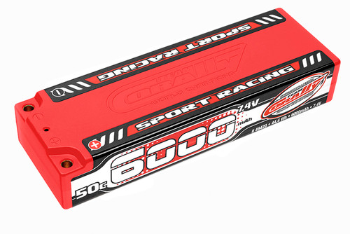 COR49420 6000mAh 7.4v 2S 50C Hardcase Sport Racing LiPo Battery - 4mm bullets COR49420 6000mAh 7.4v 2S 50C Hardcase Sport Racing LiPo Battery - 4mm bullets