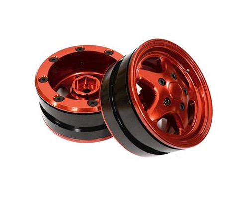 1.9 Alloy 5 Spoke Wheel (2) for 1 10 Scale Crawler  INTC29060RED