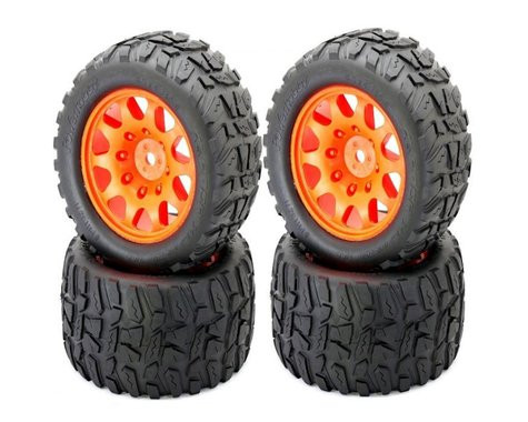 PHBPHT3271ARRMAOR Raptor XL Belted Tires Viper Wheels Arrma Kraton Outcast 8S Orange