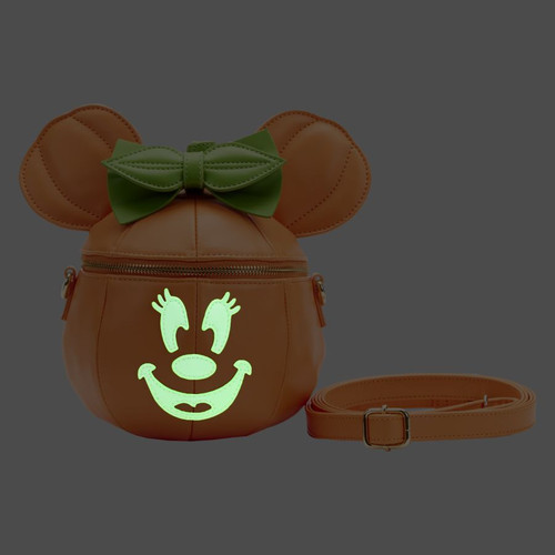 Loungefly! Minnie Mouse Glow in the Dark Pumpkin Crossbody BagWDBK2612