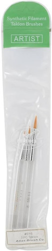  Atlas Brush Co Detail Round Taklon Paint Brush Set (3) 016