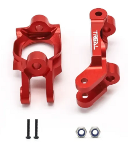 TREAL Alu# 7075 Front C Hubs Carriers (Left&Right) for 1/10 Losi HAMMER REY U4 X003BNHL1P RED