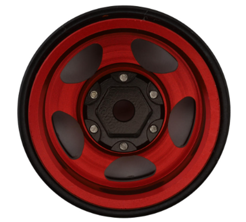 Treal 1.0 Beadlock Wheels(4P-Set) for Axial SCX24 Aluminum CNC Machined 11.6g-B Type X002R9POPJ RED/BLACK