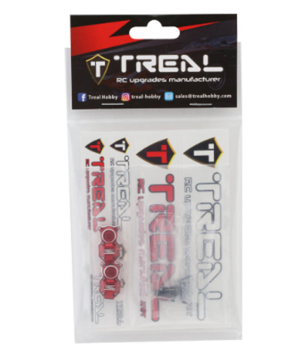 TREAL SCX24 Axle Diff Cover Aluminum 7075 (2P) for Axial SCX24 Deadbolt C10 Gladiator Bronco X0038UL9ZF RED