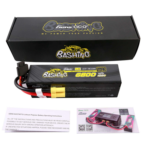  Gens Ace G-Tech 4S Bashing Series Hardcase LiPo Battery 120C (14.8V/6800mAh) w/EC5 Connector  GEA684S12E5GT