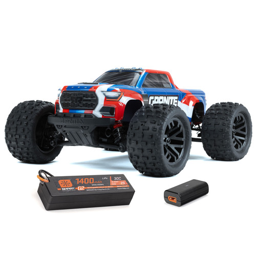ARA2102T1 1/18 GRANITE GROM MEGA 380 Brushed 4X4 Monster Truck RTR with Battery & Charger BLUE