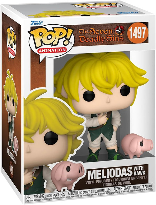 Pop! Funko POP! and Buddy: Seven Deadly Sins- Meliodas and Hawk 4.05-in Vinyl Figure