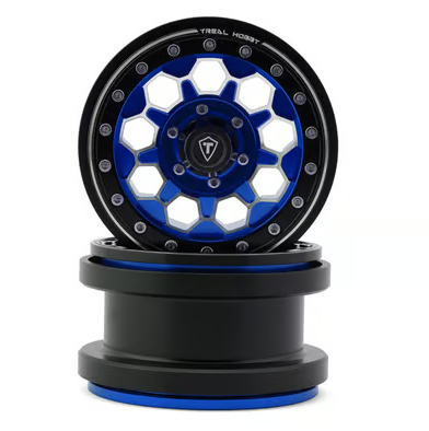 Treal Hobby Type B 2.9" 10-Hole Honeycomb Beadlock Wheels (Blue) (2) (237g)  TLHTSCX6-61  x0034kkr2f
