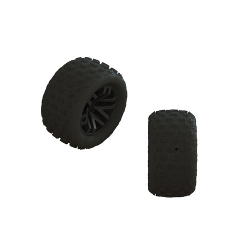 ARA550112 dBoots 'FORTRESS' Tire Set Glued (Black) 