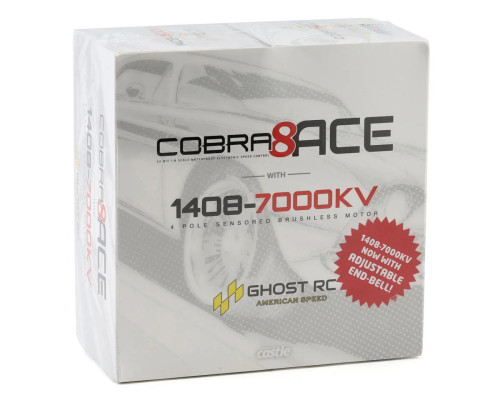 Ghost RC Cobra 8 ACE No Prep Drag Brushless ESC Combo w/V2 1408 Motor (7000kV) (Adjustable Endbell) 