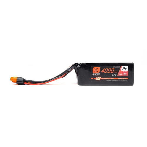 SPMX-1057 7.4V 4000mAh 2S 15C Smart G2 Receiver LiPo Battery: IC3 