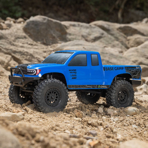 Axial 1/24 SCX24 Base Camp 4WD Rock Crawler Brushed RTR with Battery & Charger, Blue  AXI-1219T2