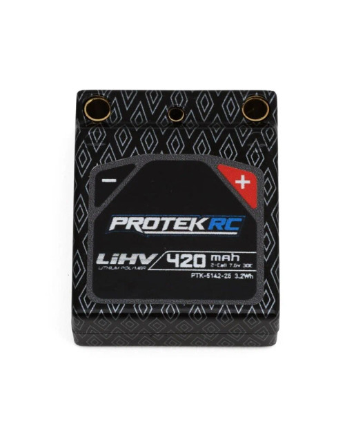 ProTek RC 2S 30C HV Hardcase LiPo Battery for Losi® Micro-B (7.6V/420mAh) w/Charge Lead & 3.5mm Bullets  PTK-5142-25