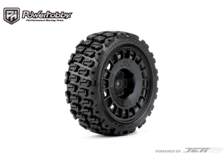 Powerhobby 1/10 Rally Car Couragia Mounted Tires Radial Wheels (4) PHB3202RBMSG