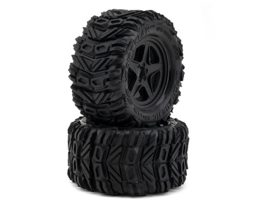  UpGrade RC Low-Pro BELTED Dirt Claw 2.8" Pre-Mounted All-Terrain Tires w/5-Star Wheels (2) (17mm/14mm/12mm Hex)  UPG-10004