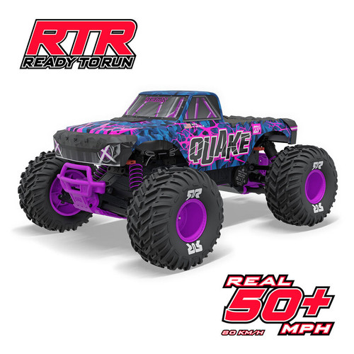 ARRMA 1/10 QUAKE 223S 2WD RTR Brushless Monster Truck, Purple  ARA3537T3