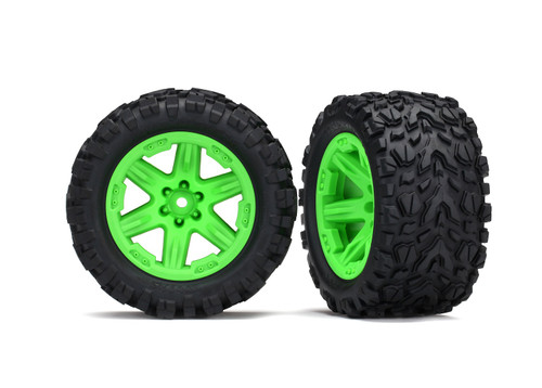 Traxxas RXT 2.8" Green Wheels & Talon EXT Tires (2) 6773G