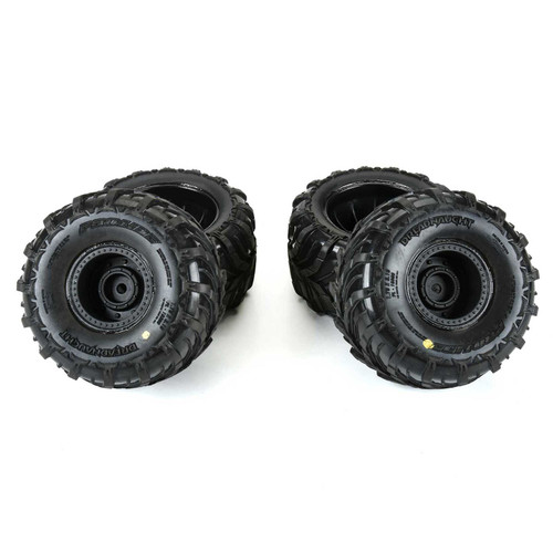 PRO1030010 Dreadnaught Mounted Black Wheel F/R (4) for Arrma Gorgon/Quake Grom