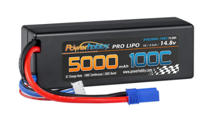 Powerhobby 4S 14.8V 5000mah 100C Lipo Battery w EC5 Plug Hard Case LCG