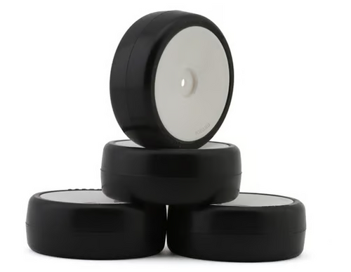 Yokomo Sorex Pre-Glued 1/10 Touring Car Tires (White) (4) (32 Shore) (Carpet Insert) w/12mm Hex