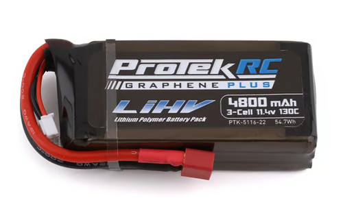 ProTek RC 3S 130C Low IR Si-Graphene + HV Shorty LiPo Battery (11.4V/4800mAh) Crawler Pack w/T-Style Plug